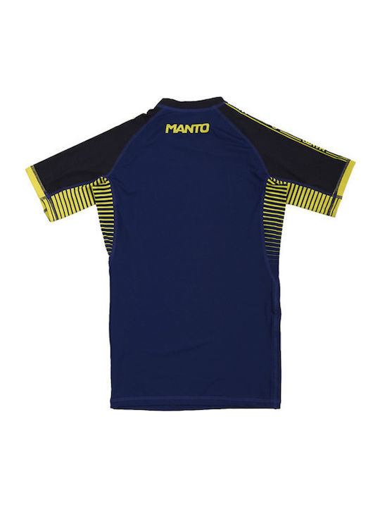 Manto Stripe Bărbați Cu mânecă scurtă Tricou MN-R851-BL pentru Jiu-Jitsu Albastru