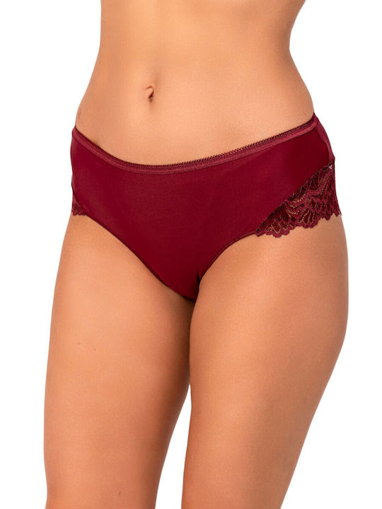 Avangard Baumwolle Damen Brasilien mit Spitze Bordeaux