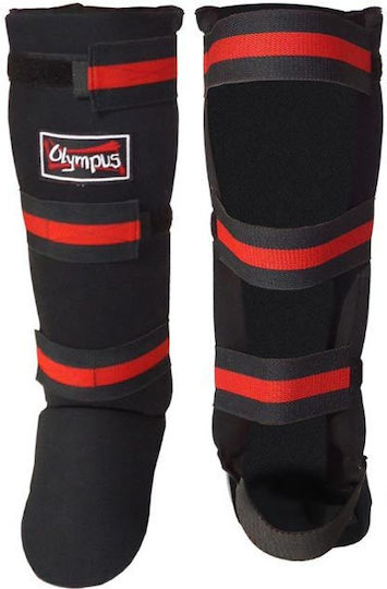 Olympus Sport Low Kick Cotton Curve Hard Shin Guards Adults Black