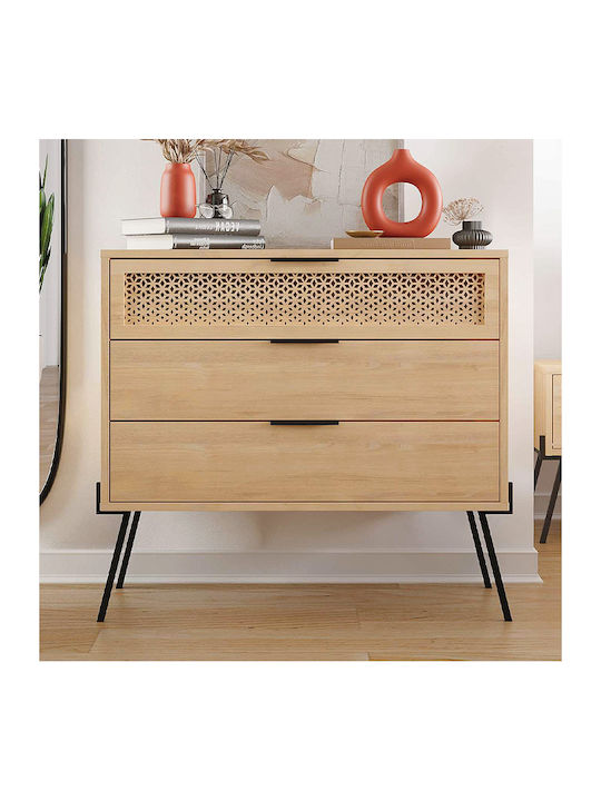 Naive Wooden Chest of Drawers Sapphire Oak 93.1x40x83.1cm