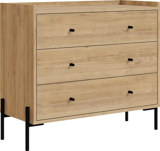 Συρταριέρα Κρεβατοκάμαρας Ξύλινη Malta Sapphire Oak 94x40x80.1εκ.