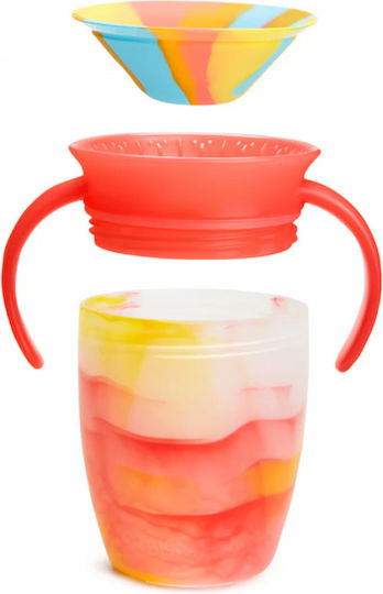 Munchkin Toddler Cup Miracle 360° Trainer Cup Tropical Swirl Made of Plastic Orange Tropical Swirl Red 207ml for 6m+