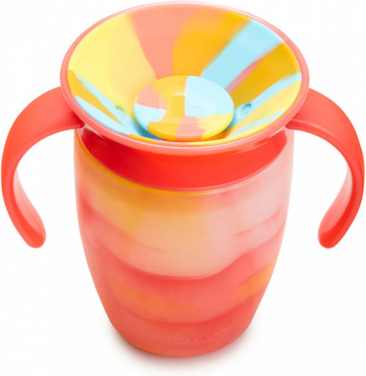Munchkin Toddler Cup Miracle 360° Trainer Cup Tropical Swirl Made of Plastic Orange Tropical Swirl Red 207ml for 6m+