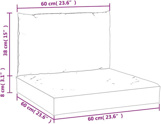 vidaXL Pernă Waterproof Pentru Bancă De Perne Pentru Scaune De Grădină Cu Spătar Taupe 2 Bucăți 60x60 Cm