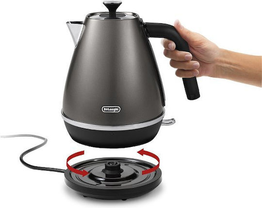 De'Longhi Distinta Titanium Βραστήρας 1.7lt 2000W Γκρι
