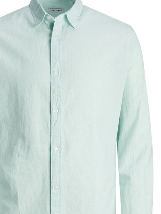 Jack & Jones Μακρυμάνικo Πουκάμισο σε Στενή Γραμμή Pistachio Green