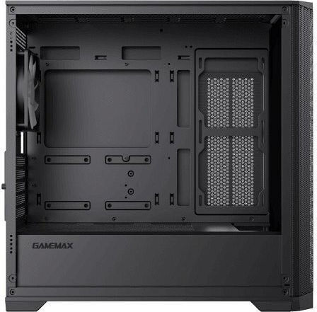 GameMax Defender Mesh Gaming Mini Tower Computer Case with Side Window and RGB Lighting Black