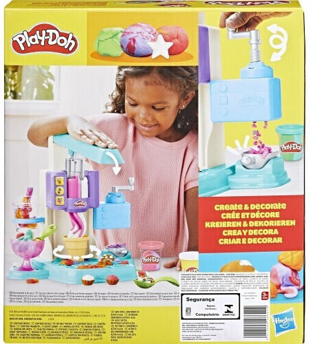 Hasbro Play-Doh Plasticine - Rainbow Swirl Ice Cream Game for Ages 3+, 5 Pieces