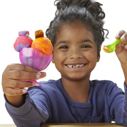Hasbro Play-Doh Plasticine - Rainbow Swirl Ice Cream Game for Ages 3+, 5 Pieces