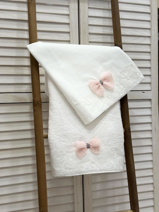 Carousel Rose Baptism Set with Flowers Subject