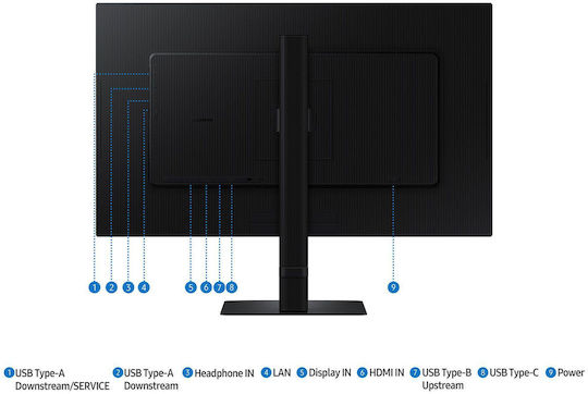 Samsung ViewFinity S8 S80UD IPS HDR Monitor 27" 4K 3840x2160 με Χρόνο Απόκρισης 5ms GTG