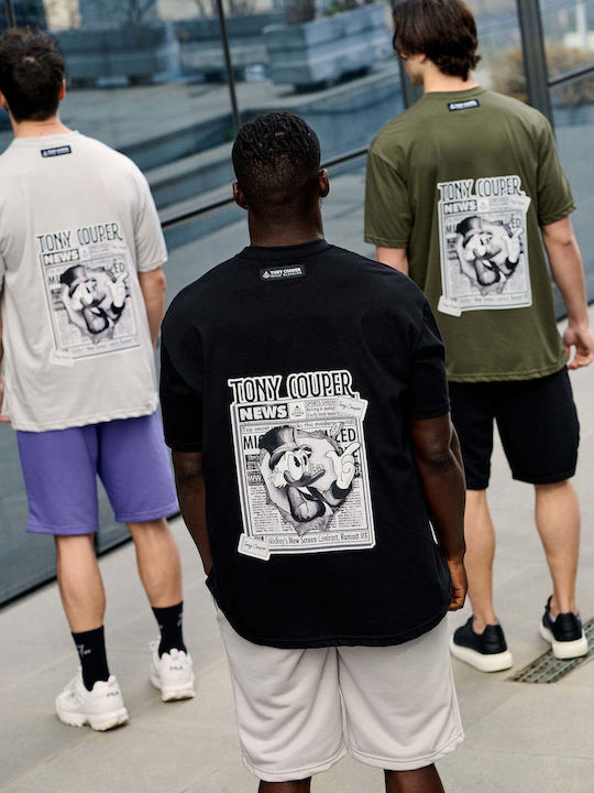 Tony Couper Newspaper Tee Tricou Negru Bumbac