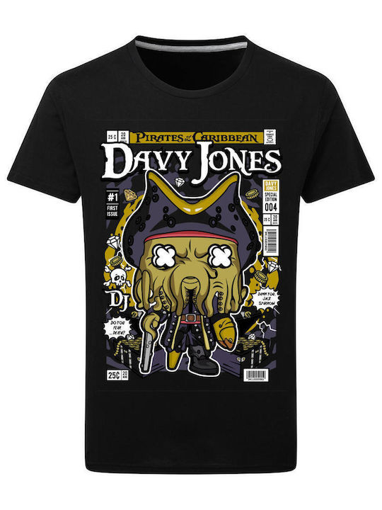 Pop Culture Davy Jones Pirates Of Caribean Θεματική Μπλούζα με Στάμπα Μαύρη