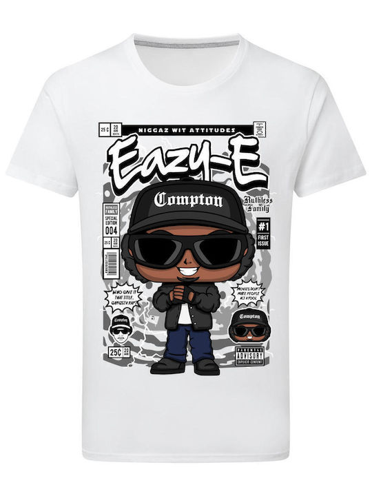 Pop Culture Eazy E Θεματική Μπλούζα με Στάμπα Λευκή