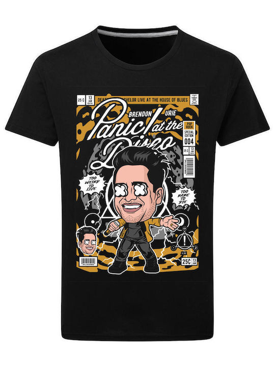 Pop Culture Brendon Urie Panic At The Disco T-shirt Schwarz