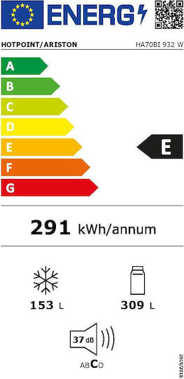 Hotpoint-Ariston Kühl-Gefrierkombination 462Es Total NoFrost H195xB70xT75.5cm. Weiß HA70BI 932 W