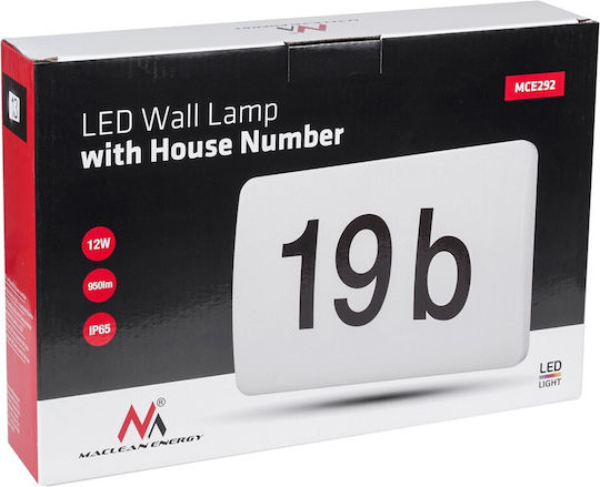 Maclean Energy Επιτοίχιο Εξωτερικό Φωτιστικό LED IP65 12W με Φυσικό Λευκό Φως