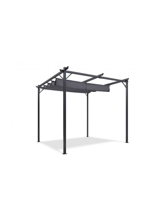 Gartenlaube Aus Metall Mit Decke In Grau Farbe 290x290x220cm