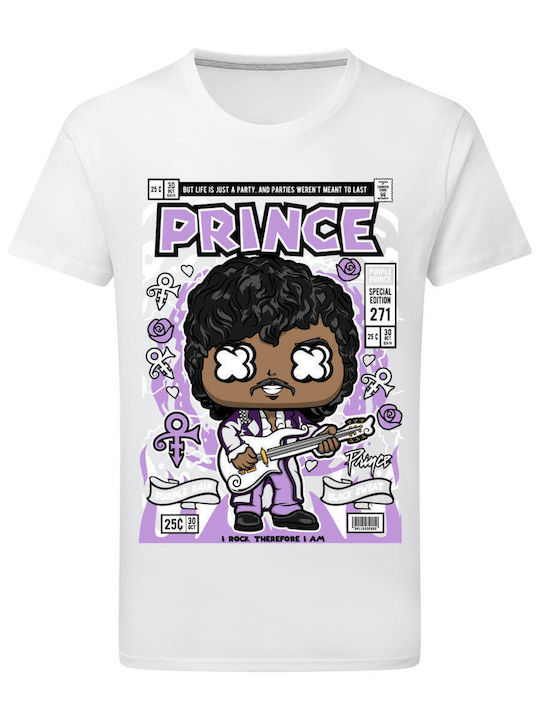 Pop Culture Prince Θεματική Μπλούζα με Στάμπα Λευκή