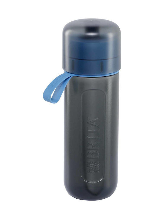 Brita Wasserflasche Kunststoff mit Strohhalm und Filter 600ml Blau