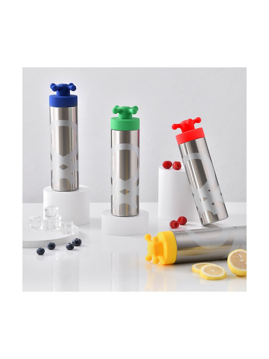 Benetton Sport Water Bottle Stainless Steel 500ml Silver