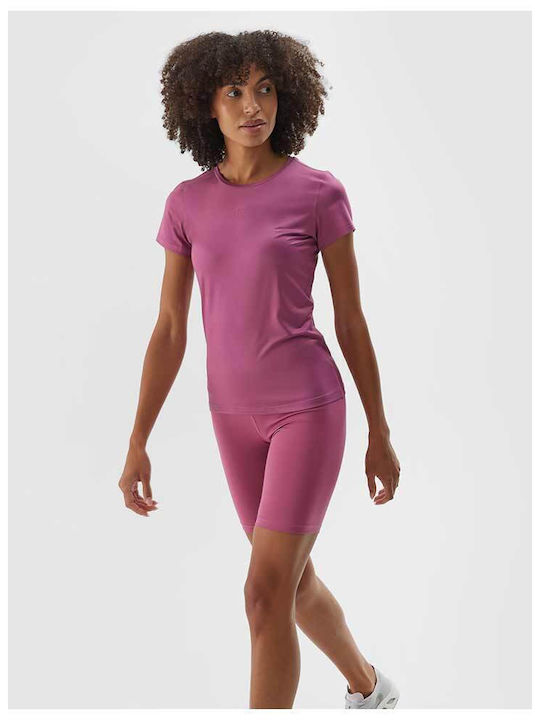 Functional Women's Athletic Blouse Short Sleeve Purple
