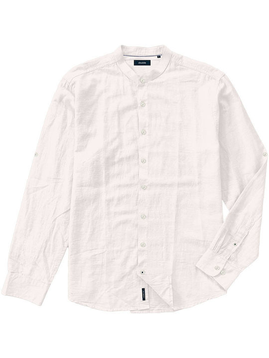 Double Men's Shirt Long Sleeve Cotton White