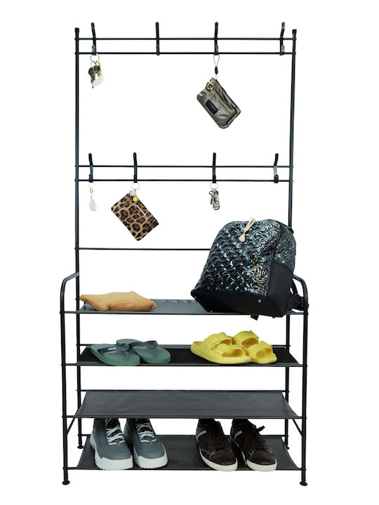 Uncle George Κρεμάστρα Δαπέδου από Μέταλλο Μαύρη 80x25x153cm
