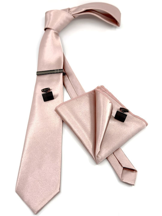 Legend Accessories Σετ Ανδρικής Γραβάτας με Σχέδια σε Πορτοκαλί Χρώμα