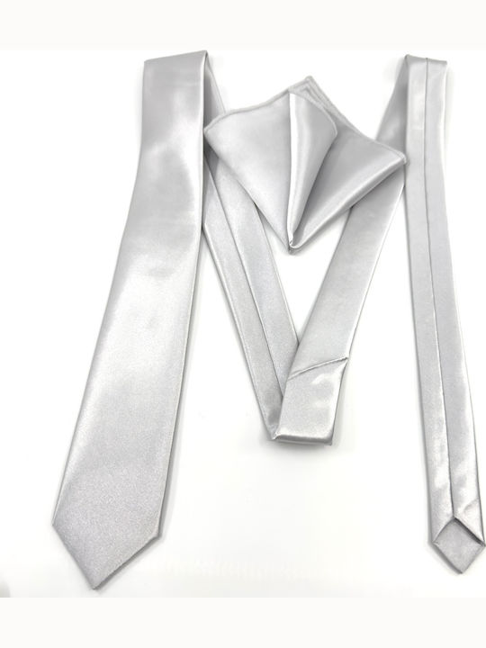 Legend Accessories Legend Accessories Set Monochrom Krawatte in Silber Farbe