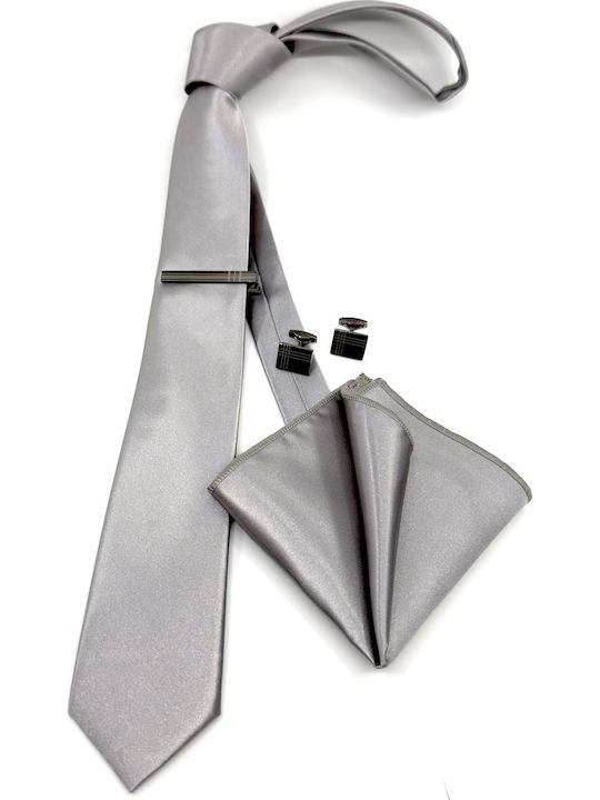 Legend Accessories Men's Tie Set in Silver Color