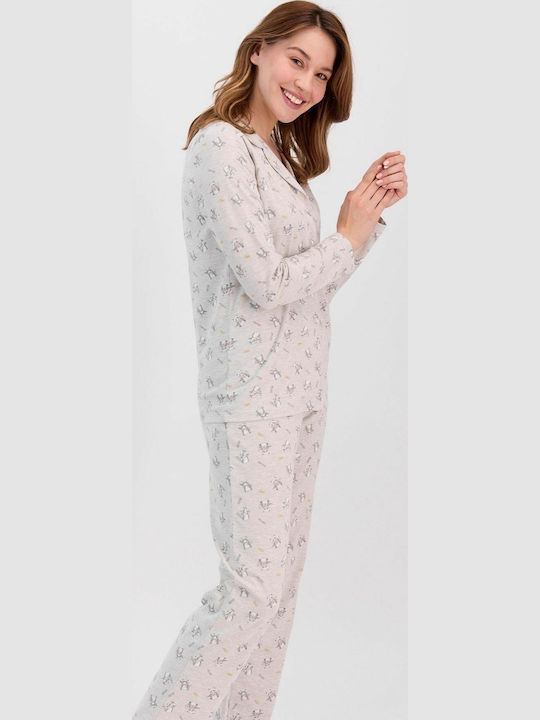 Roly Poly Winter Damen Pyjama-Set Beige Roly Poly Winter Dreams