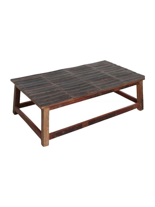 Rectangular Central Coffee Table Wooden Tabac Brown M120xL70xH38cm