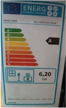 Simge 902 Gine Чугун Печка на дърва 6.2кВт Червена