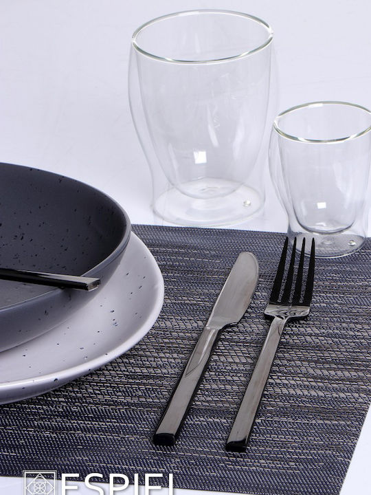 Espiel Divine Set de Furculițe Fructe/Desert Inoxidabile Negre 19cm 12buc
