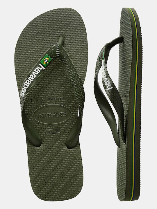 Brasil Logo Ανδρικά Flip Flops Πράσινα