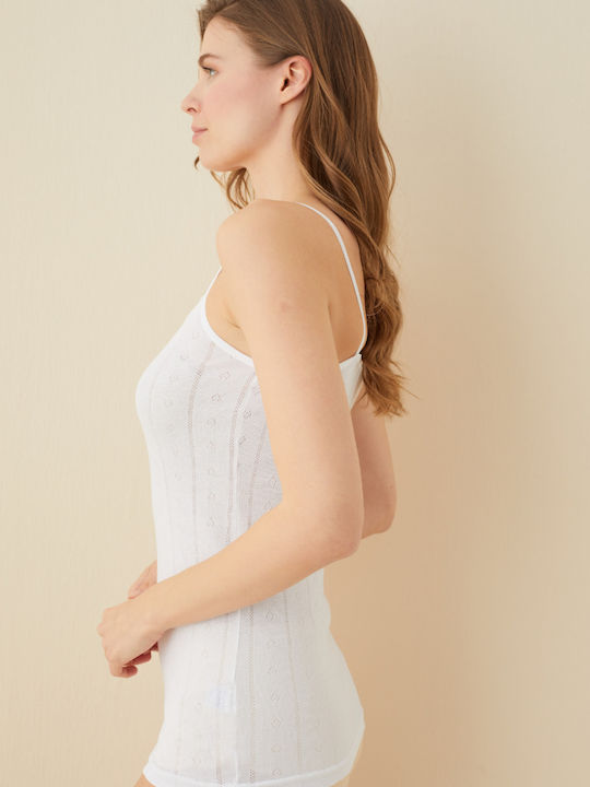 Women's T-Shirt with Spaghetti Strap White