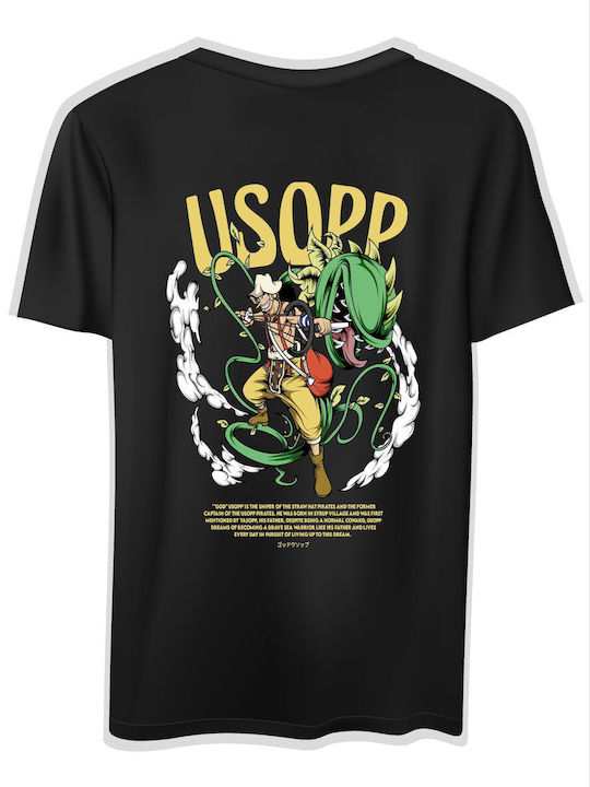 Pop Culture T-shirt One Piece Μαύρο Usopp