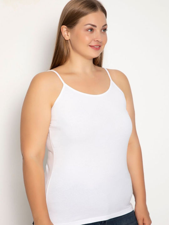 Mit Spaghetti-Träger Weiß Damen T-Shirt