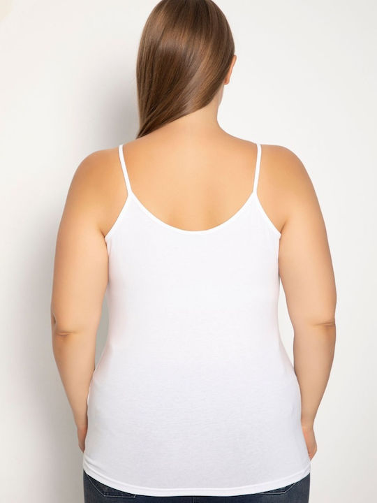 Mit Spaghetti-Träger Weiß Damen T-Shirt