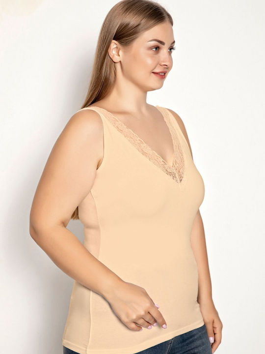 Mit Spaghetti-Träger Beige (Beige) Damen T-Shirt