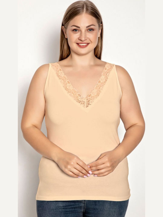 Mit Spaghetti-Träger Beige (Beige) Damen T-Shirt