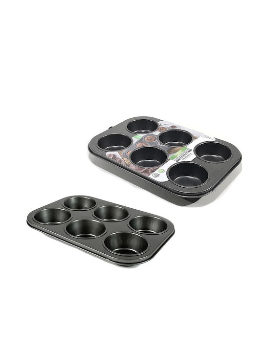 General Trade Φόρμα Ζαχαροπλαστικής για Cupcakes/Muffins από Αλουμίνιο 6 Θέσεων 29x20x3εκ.