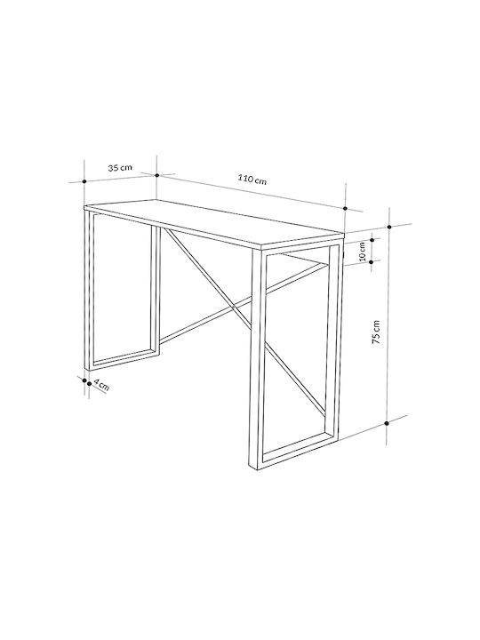 Archie Console Table Wood & Metal Gray L110xW35xH75cm