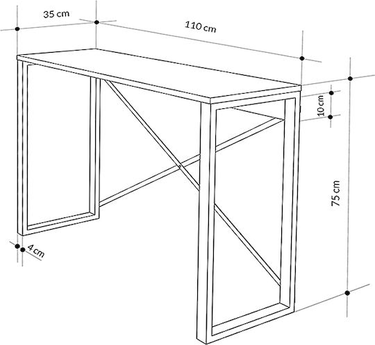 Archie Κονσόλα από Ξύλο & Μέταλλο Γκρι Μ110xΠ35xΥ75εκ.
