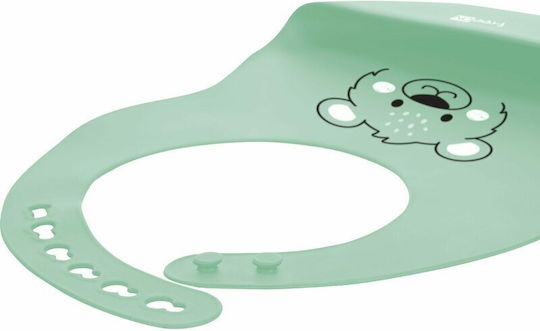 FreeOn Σαλιάρα Σιλικόνης με Κουμπί & Τσέπη Green για 6 m+