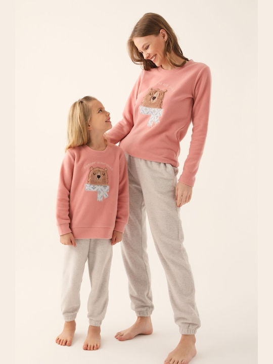 Arnetta De iarnă Set Pijamale pentru Femei Fleece Rose