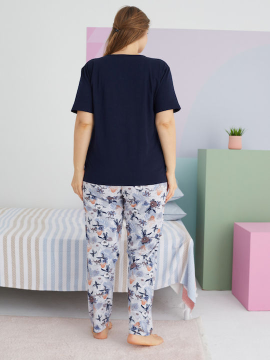 Sexen Summer Women's Pyjama Set Dark Blue