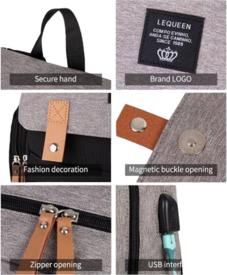 Queen Mother Diaper Bag Gray 38x22x46cm.
