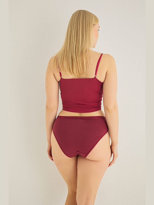 Sexen Bumbac Femeie Alunecare Burgundy